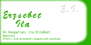 erzsebet ila business card